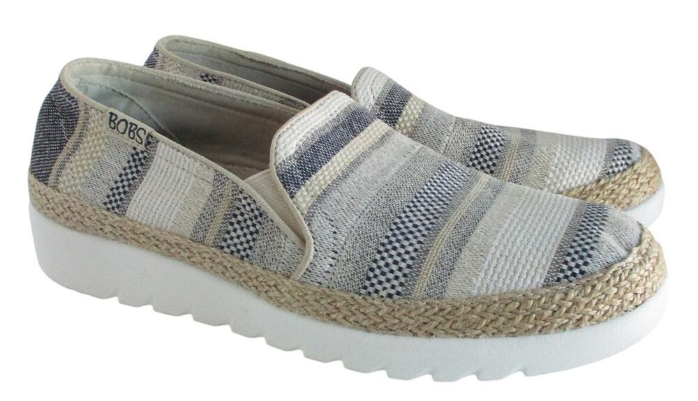 Skechers Women's Memory Foam Slip On Blue & White Comfort Shoes Size 7.5M READ